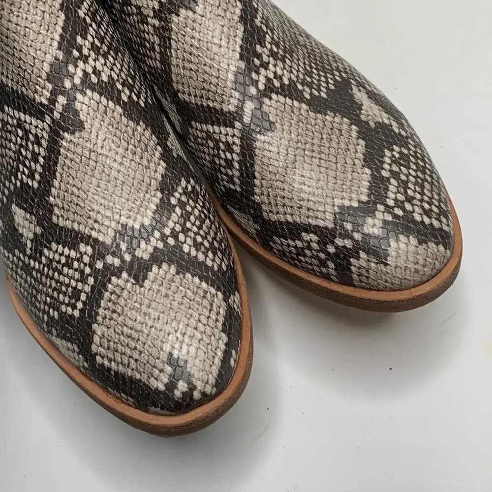 Dolce Vita Women's Tavin Faux Snakeskin Zip Booties Ankle Boots S-044 Sz 8.5
